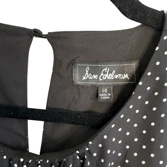 Sam Edelman Polka Dot Puff Sleeve Ruched Dress - Picture 3 of 13